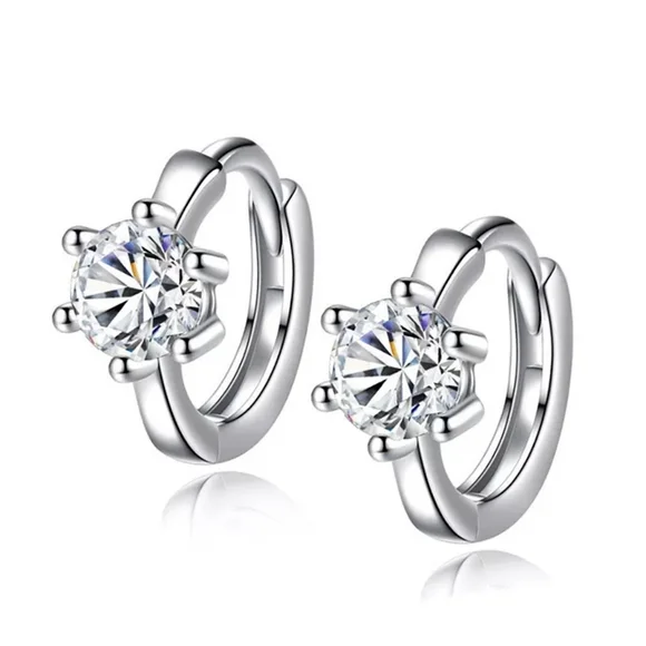 Pretty Small Round Diamond Earrings - Picture 1 of 7